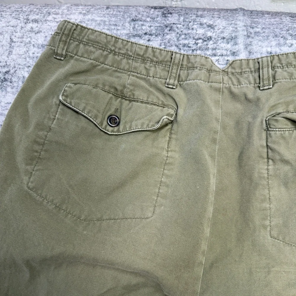 VTG GAP Pants Mens 36x30 (34x29) Green Khaki Pleated Field Trousers Military 90s